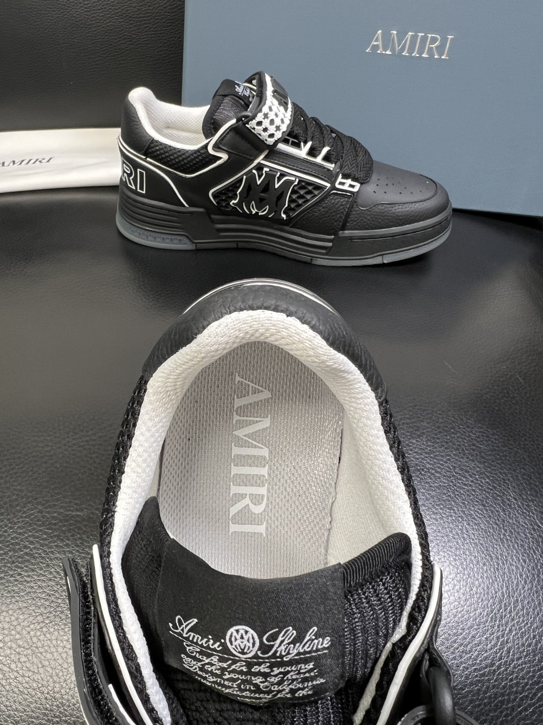 AMIRI 高品质 顶级工艺品 专柜同步 原厂配置，意大利进口原版牛皮面料，透气舒适进口水染牛里垫，鞋底