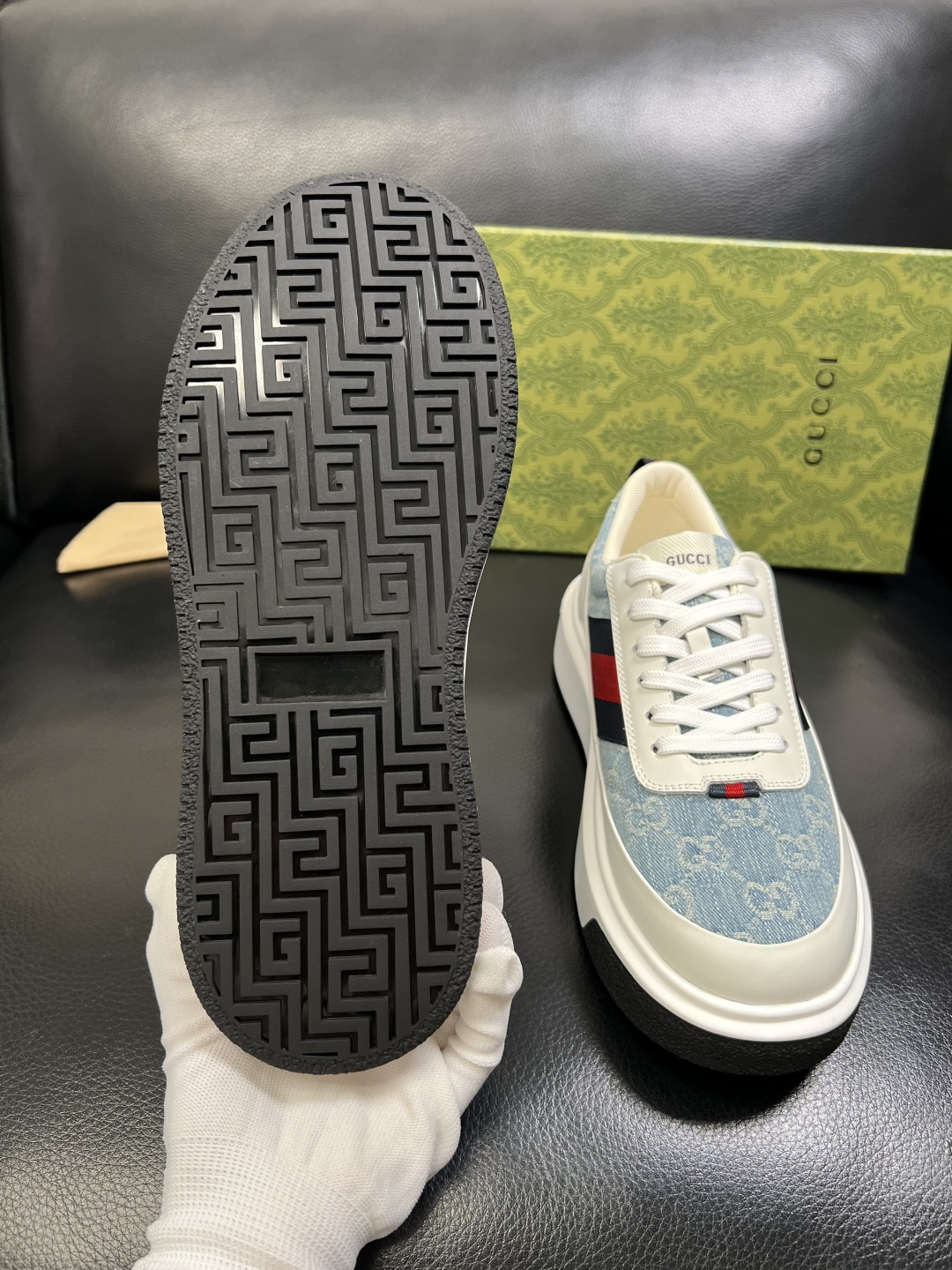 Gucci 高品质 顶级工艺品 古奇 专柜新款原厂配置，意大利进口牛皮面料，进口牛皮内里垫，透气舒适，鞋