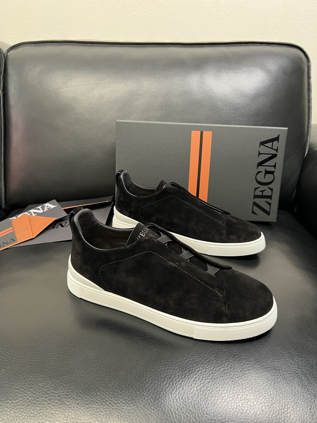 Zegna 高品质 顶级工艺品 杰尼亚 专柜新款原厂配置，意大利进口牛皮面料，进口牛里垫，透气舒适，鞋底