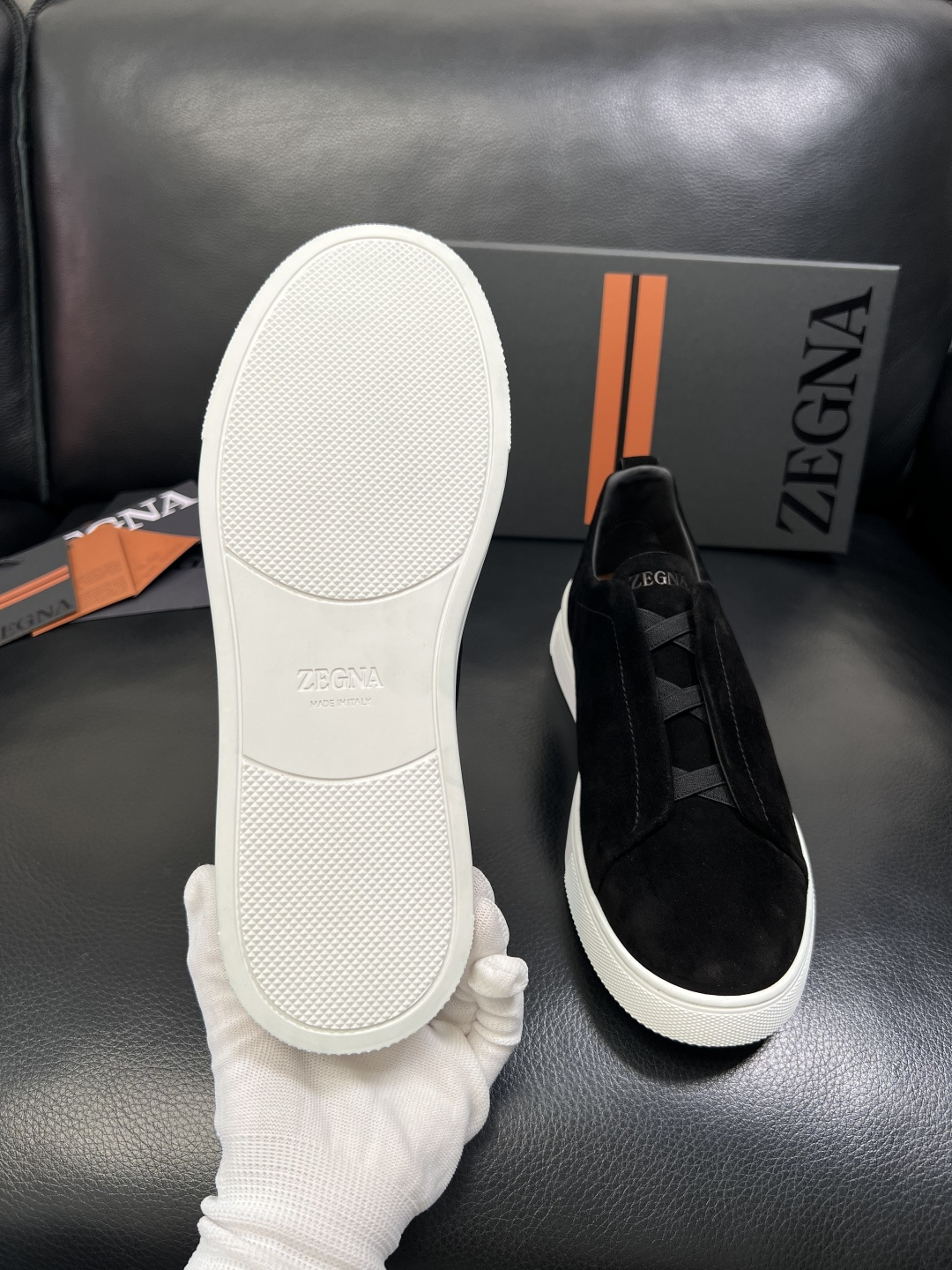 Zegna 高品质 顶级工艺品 杰尼亚 专柜新款原厂配置，意大利进口牛皮面料，进口牛里垫，透气舒适，鞋底