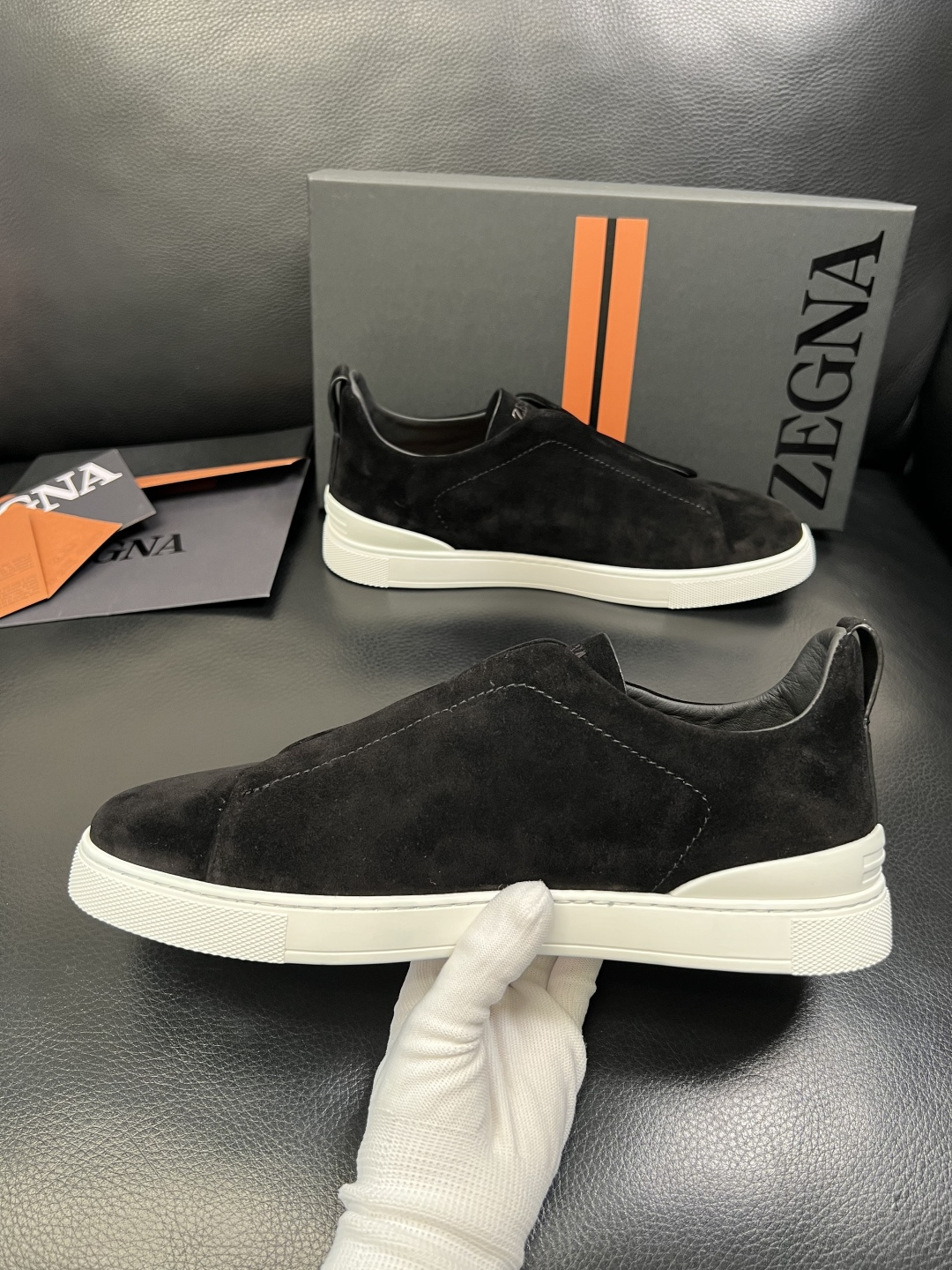 Zegna 高品质 顶级工艺品 杰尼亚 专柜新款原厂配置，意大利进口牛皮面料，进口牛里垫，透气舒适，鞋底