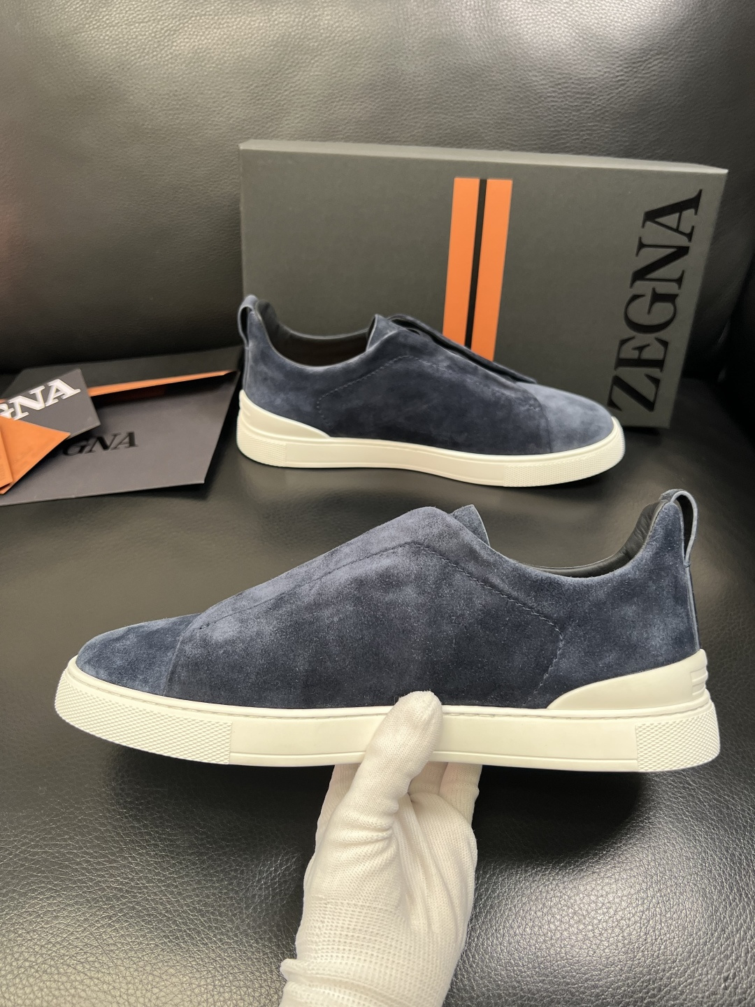 Zegna 高品质 顶级工艺品 杰尼亚 专柜新款原厂配置，意大利进口牛皮面料，进口牛里垫，透气舒适，鞋底