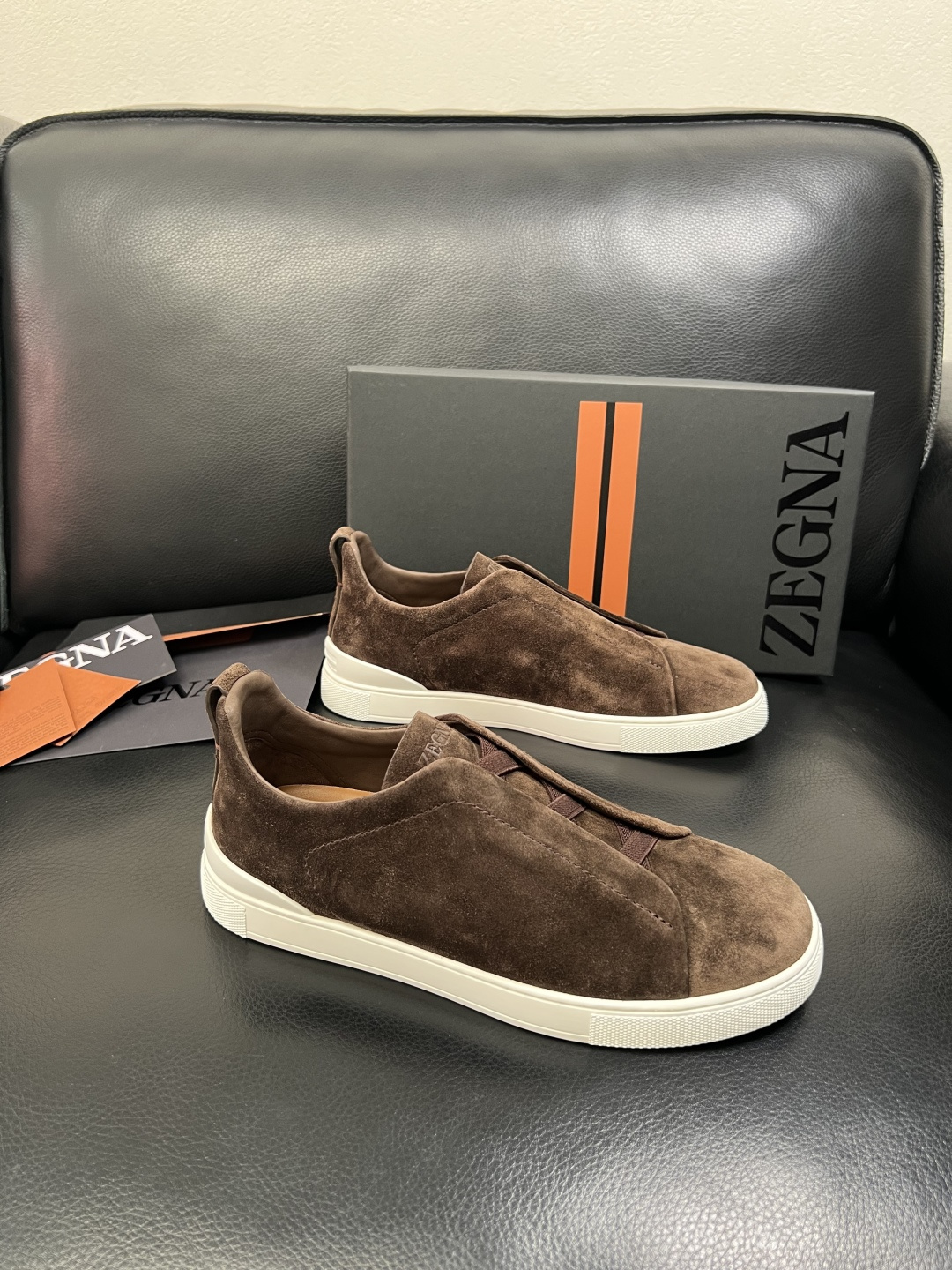 Zegna 高品质 顶级工艺品 杰尼亚 专柜新款原厂配置，意大利进口牛皮面料，进口牛里垫，透气舒适，鞋底