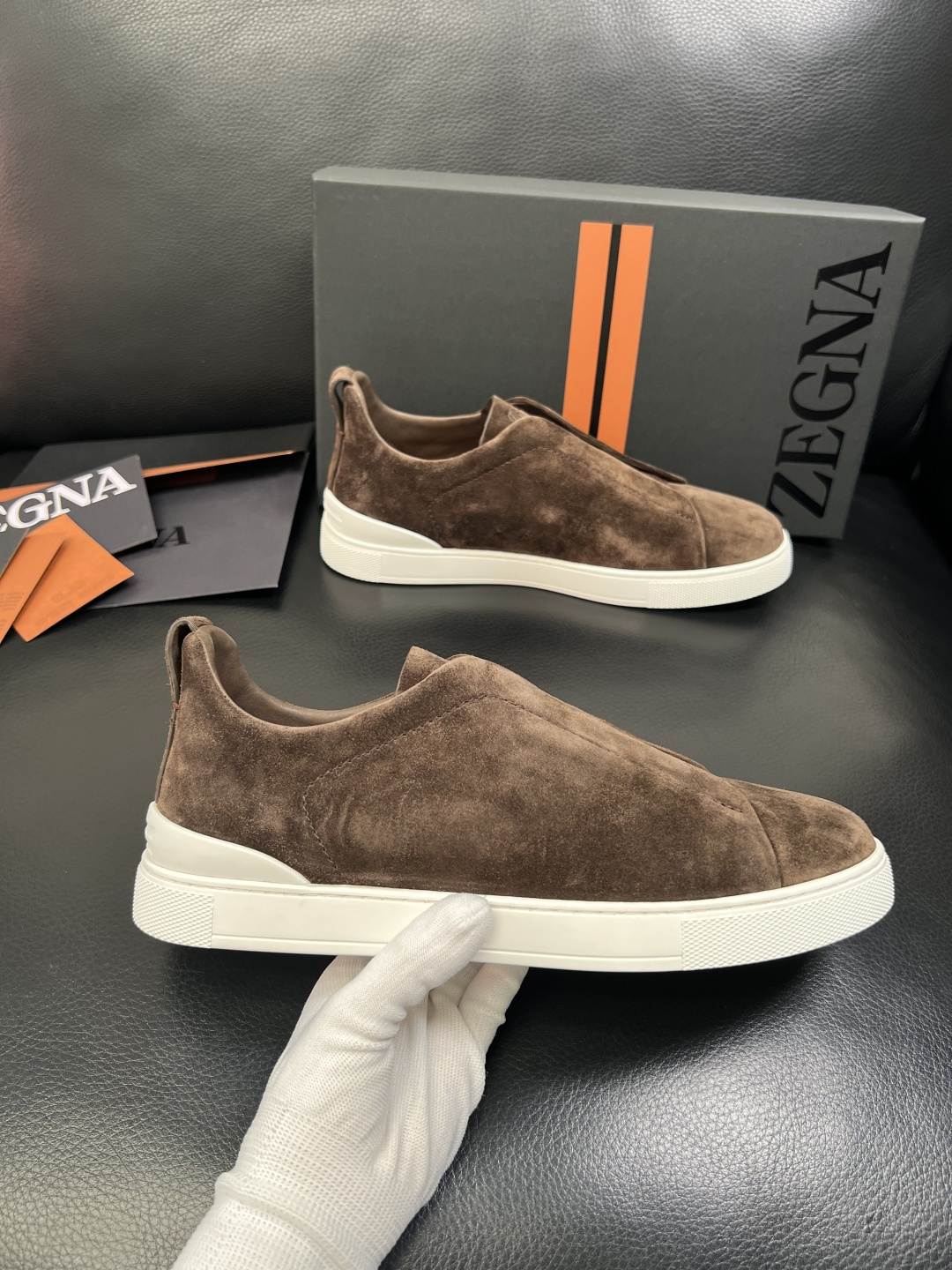 Zegna 高品质 顶级工艺品 杰尼亚 专柜新款原厂配置，意大利进口牛皮面料，进口牛里垫，透气舒适，鞋底