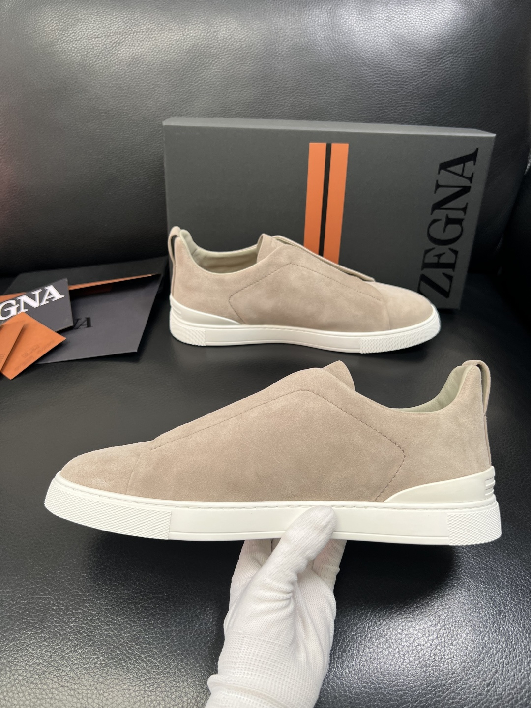 Zegna 高品质 顶级工艺品 杰尼亚 专柜新款原厂配置，意大利进口牛皮面料，进口牛里垫，透气舒适，鞋底