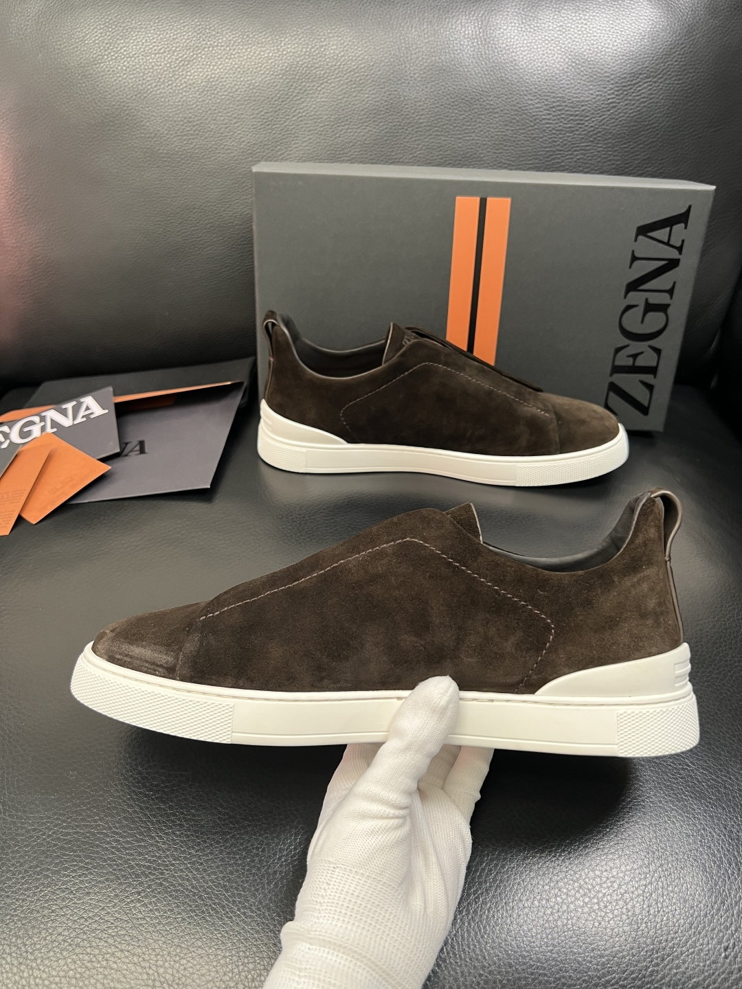 Zegna 高品质 顶级工艺品 杰尼亚 专柜新款原厂配置，意大利进口牛皮面料，进口牛里垫，透气舒适，鞋底