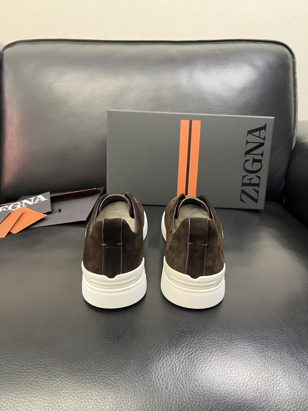 Zegna 高品质 顶级工艺品 杰尼亚 专柜新款原厂配置，意大利进口牛皮面料，进口牛里垫，透气舒适，鞋底