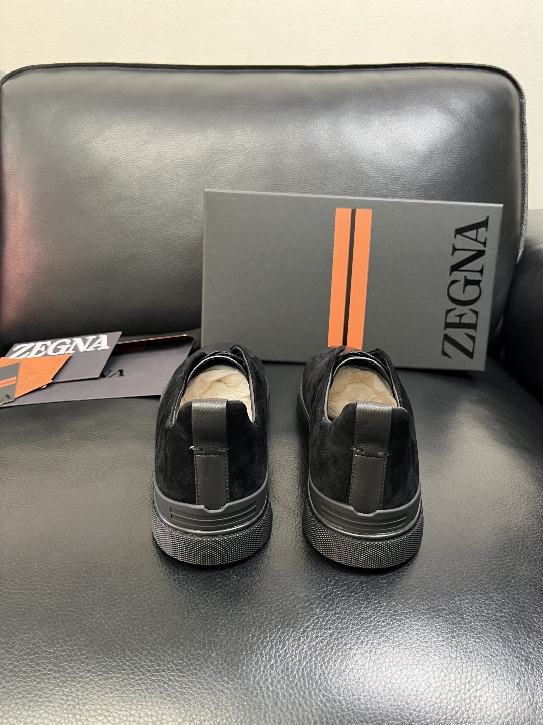 Zegna 高品质 顶级工艺品 杰尼亚 专柜新款原厂配置，意大利进口牛皮面料，进口牛里垫，透气舒适，鞋底