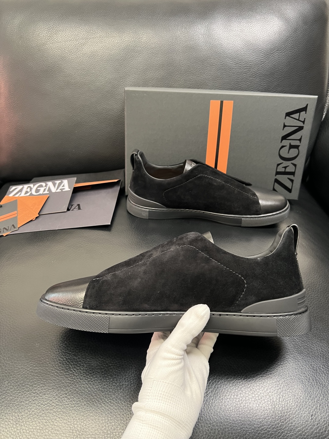 Zegna 高品质 顶级工艺品 杰尼亚 专柜新款原厂配置，意大利进口牛皮面料，进口牛里垫，透气舒适，鞋底