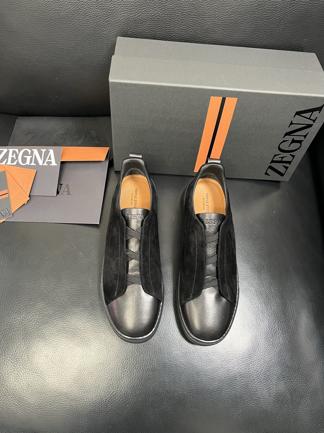 Zegna 高品质 顶级工艺品 杰尼亚 专柜新款原厂配置，意大利进口牛皮面料，进口牛里垫，透气舒适，鞋底