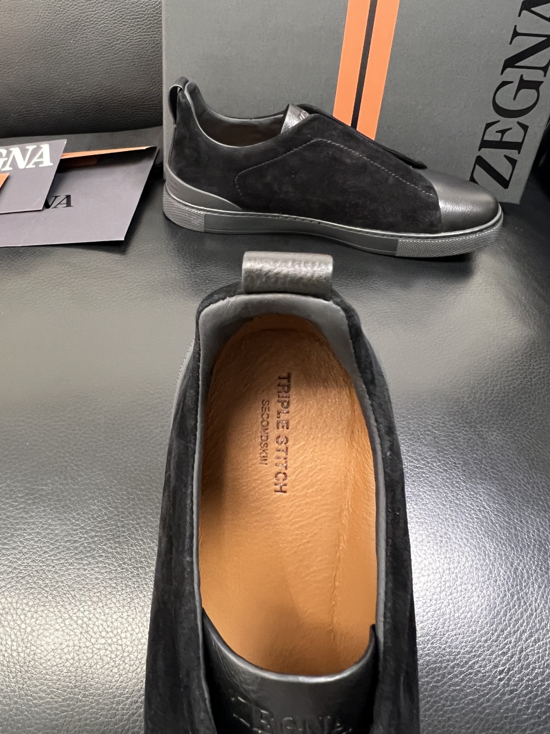 Zegna 高品质 顶级工艺品 杰尼亚 专柜新款原厂配置，意大利进口牛皮面料，进口牛里垫，透气舒适，鞋底