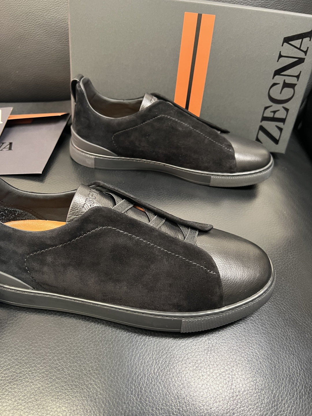 Zegna 高品质 顶级工艺品 杰尼亚 专柜新款原厂配置，意大利进口牛皮面料，进口牛里垫，透气舒适，鞋底