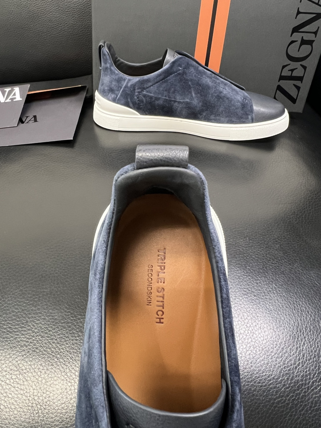 Zegna 高品质 顶级工艺品 杰尼亚 专柜新款原厂配置，意大利进口牛皮面料，进口牛里垫，透气舒适，鞋底