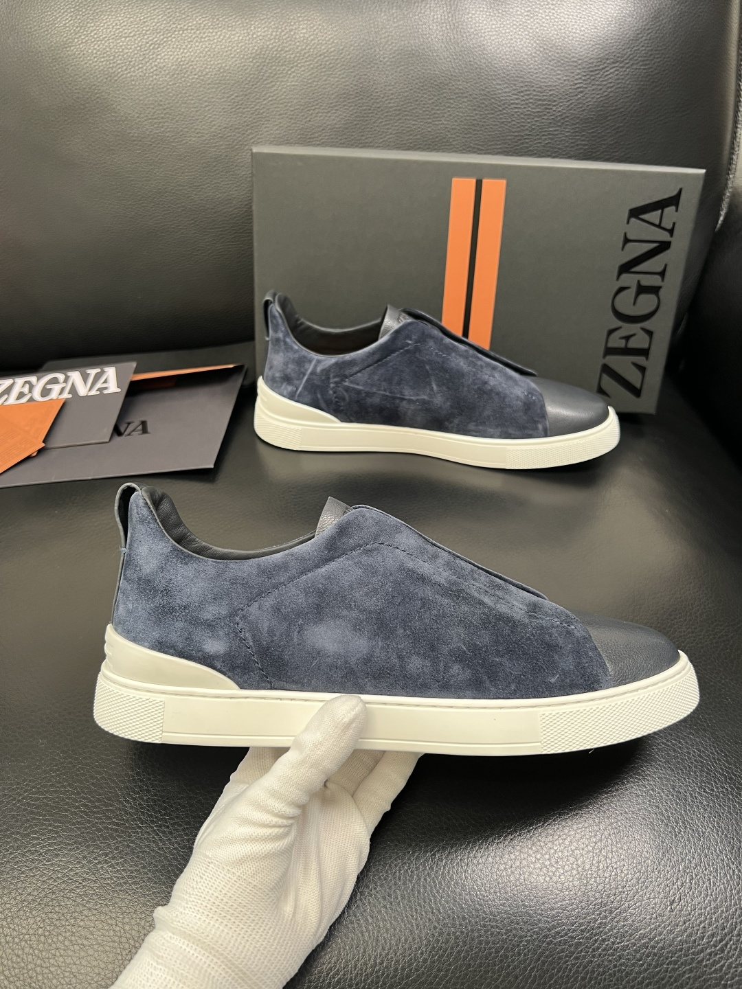 Zegna 高品质 顶级工艺品 杰尼亚 专柜新款原厂配置，意大利进口牛皮面料，进口牛里垫，透气舒适，鞋底