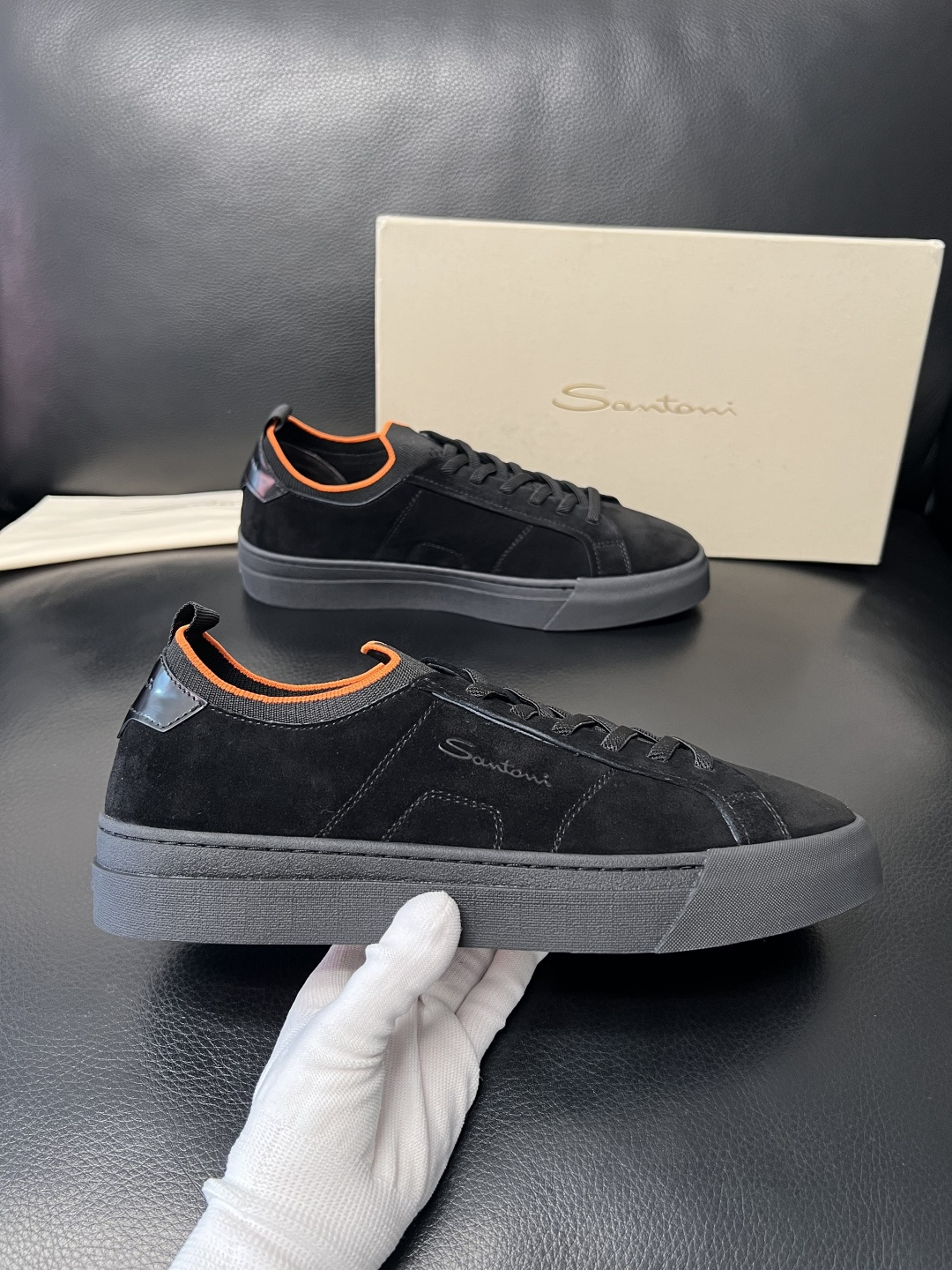 ⚠️只换码不退⚠️ Santoni 高品质 圣东尼 顶级工艺品 专柜新品同步，鞋面意大利进口牛皮拼布面料