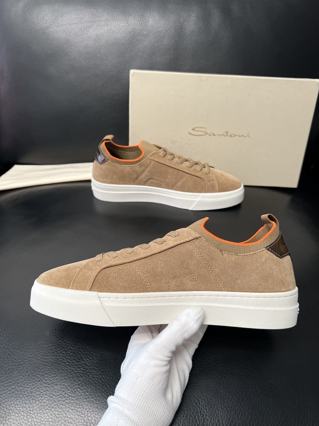 ⚠️只换码不退⚠️ Santoni 高品质 圣东尼 顶级工艺品 专柜新品同步，鞋面意大利进口牛皮拼布面料