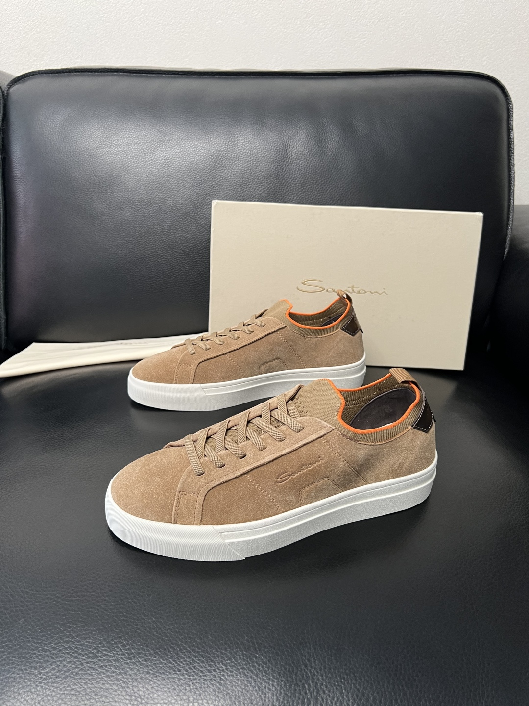 ⚠️只换码不退⚠️ Santoni 高品质 圣东尼 顶级工艺品 专柜新品同步，鞋面意大利进口牛皮拼布面料