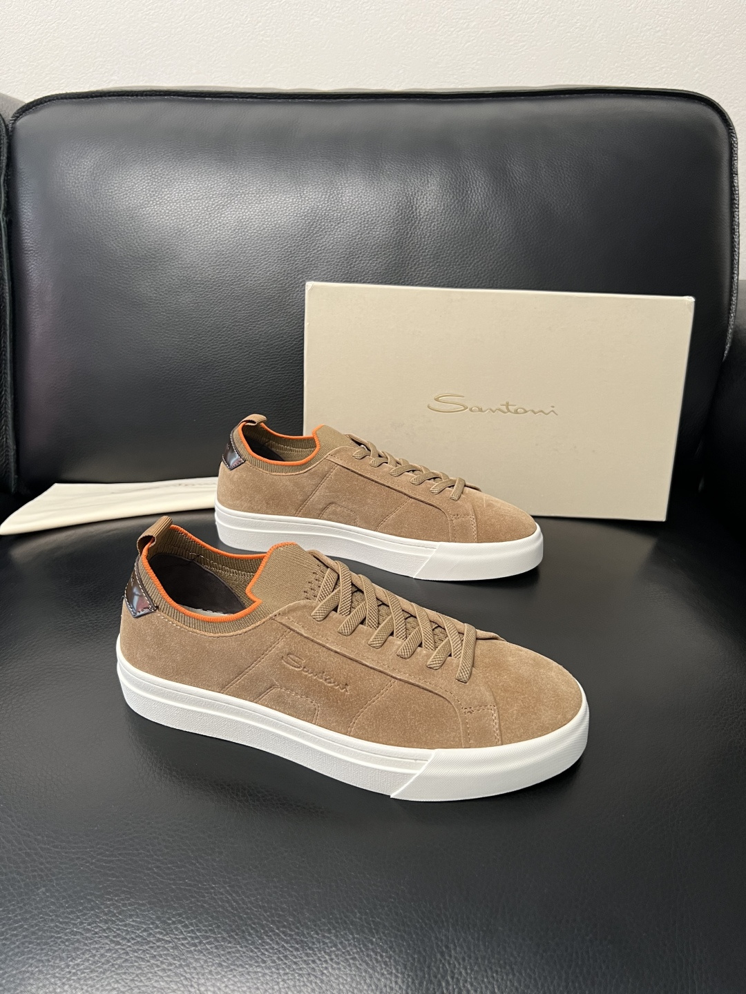 ⚠️只换码不退⚠️ Santoni 高品质 圣东尼 顶级工艺品 专柜新品同步，鞋面意大利进口牛皮拼布面料