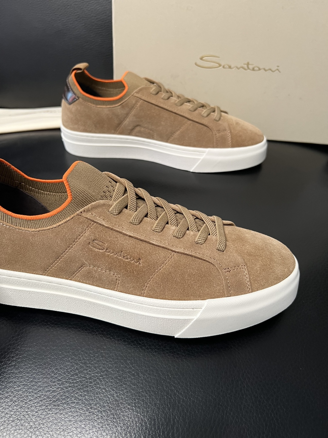 ⚠️只换码不退⚠️ Santoni 高品质 圣东尼 顶级工艺品 专柜新品同步，鞋面意大利进口牛皮拼布面料