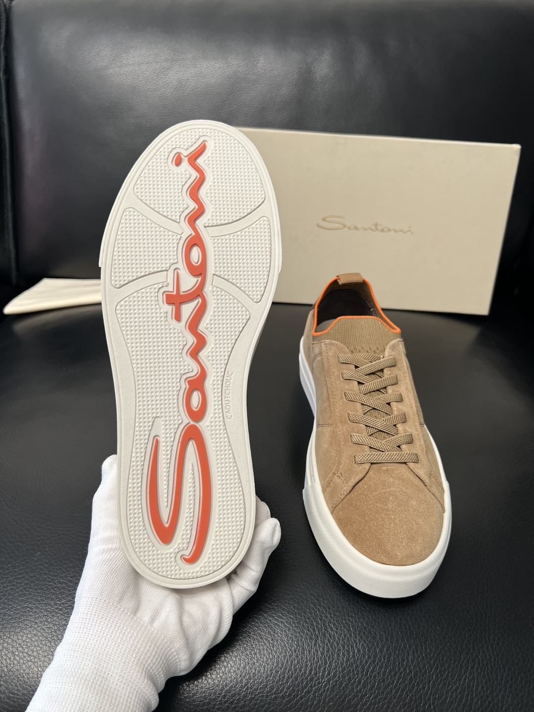 ⚠️只换码不退⚠️ Santoni 高品质 圣东尼 顶级工艺品 专柜新品同步，鞋面意大利进口牛皮拼布面料