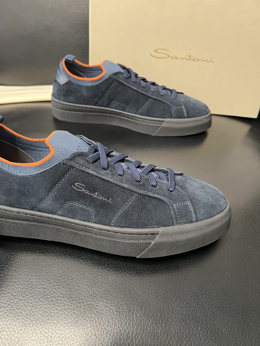 ⚠️只换码不退⚠️ Santoni 高品质 圣东尼 顶级工艺品 专柜新品同步，鞋面意大利进口牛皮拼布面料