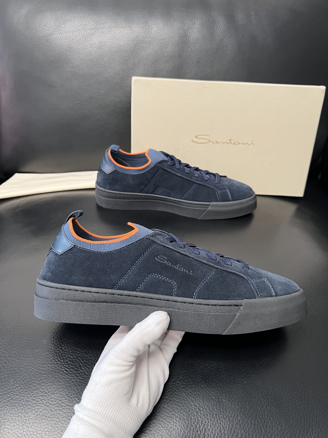⚠️只换码不退⚠️ Santoni 高品质 圣东尼 顶级工艺品 专柜新品同步，鞋面意大利进口牛皮拼布面料