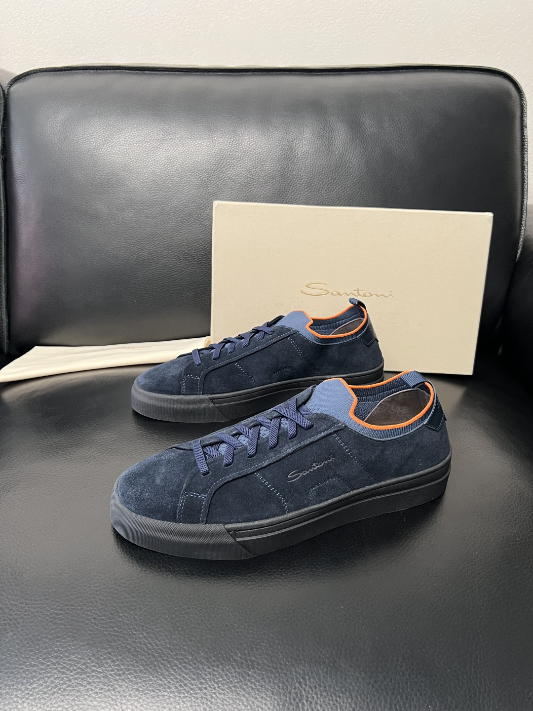 ⚠️只换码不退⚠️ Santoni 高品质 圣东尼 顶级工艺品 专柜新品同步，鞋面意大利进口牛皮拼布面料