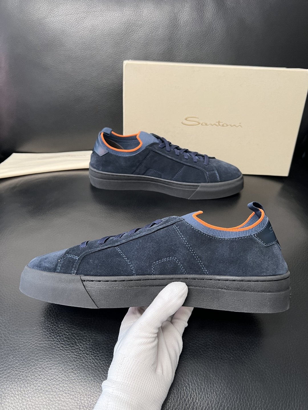 ⚠️只换码不退⚠️ Santoni 高品质 圣东尼 顶级工艺品 专柜新品同步，鞋面意大利进口牛皮拼布面料