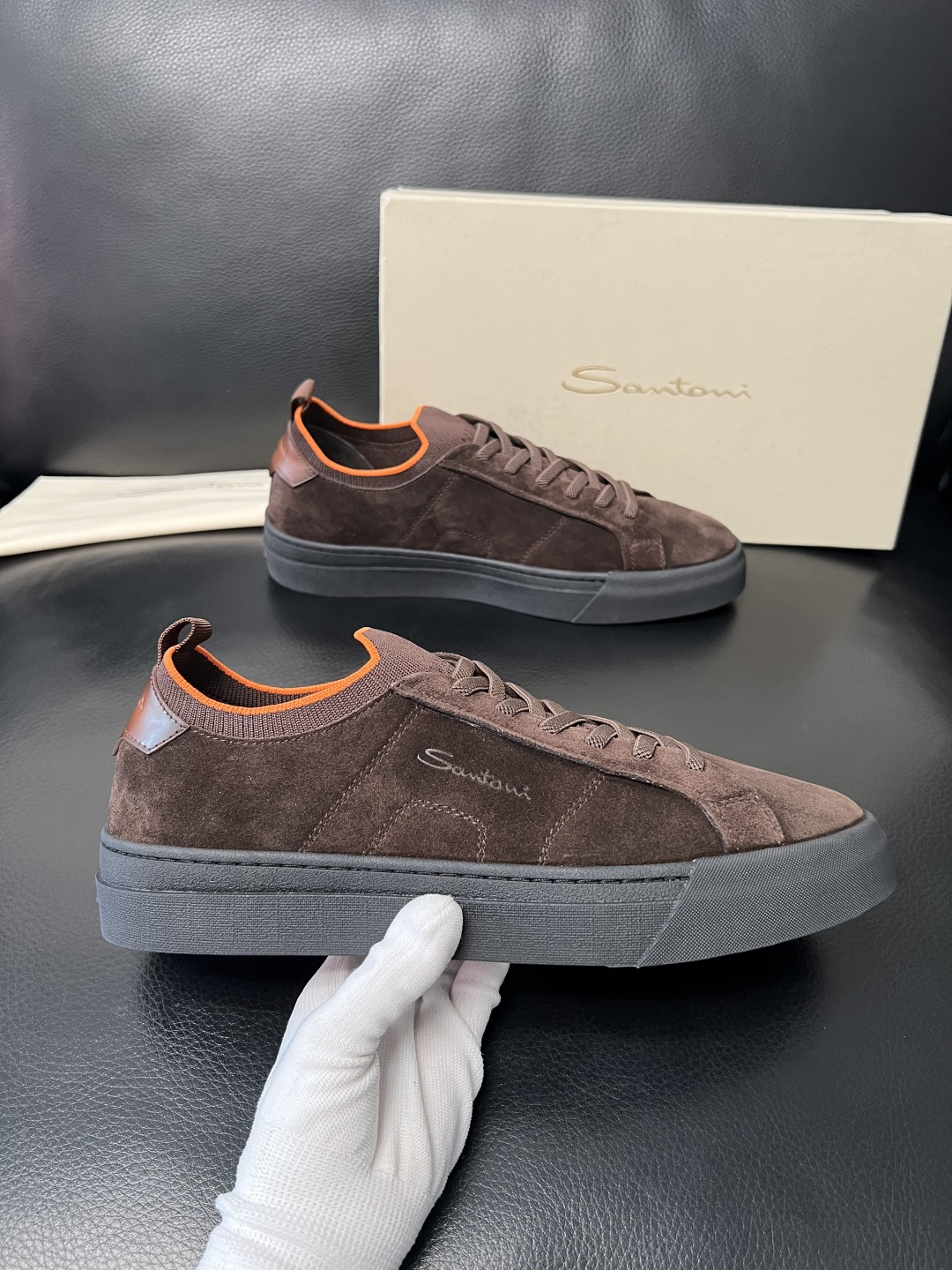 ⚠️只换码不退⚠️ Santoni 高品质 圣东尼 顶级工艺品 专柜新品同步，鞋面意大利进口牛皮拼布面料