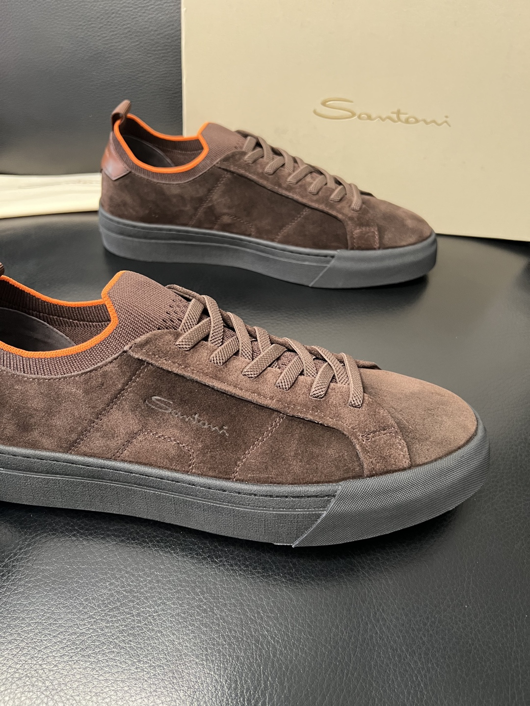 ⚠️只换码不退⚠️ Santoni 高品质 圣东尼 顶级工艺品 专柜新品同步，鞋面意大利进口牛皮拼布面料