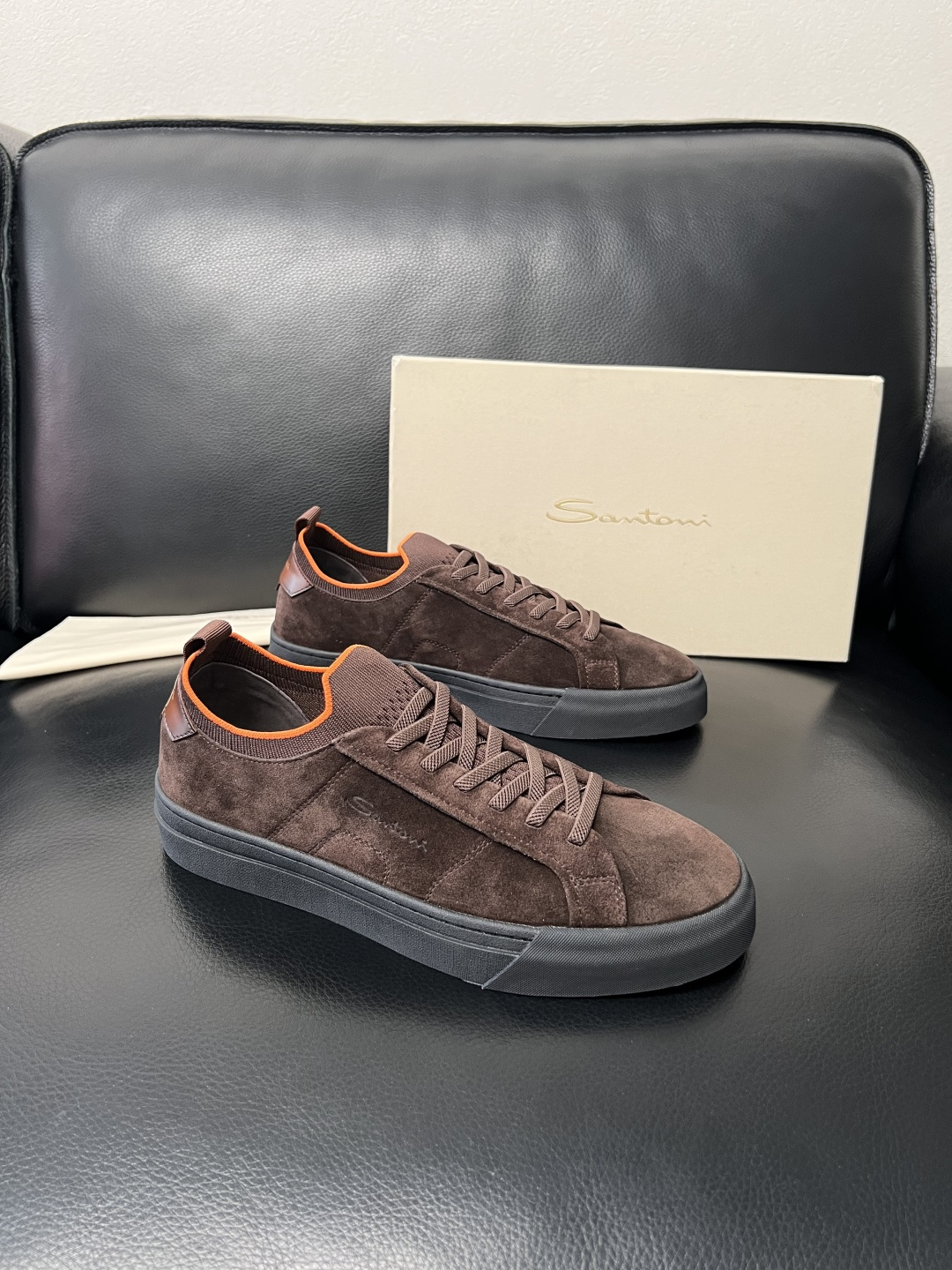 ⚠️只换码不退⚠️ Santoni 高品质 圣东尼 顶级工艺品 专柜新品同步，鞋面意大利进口牛皮拼布面料