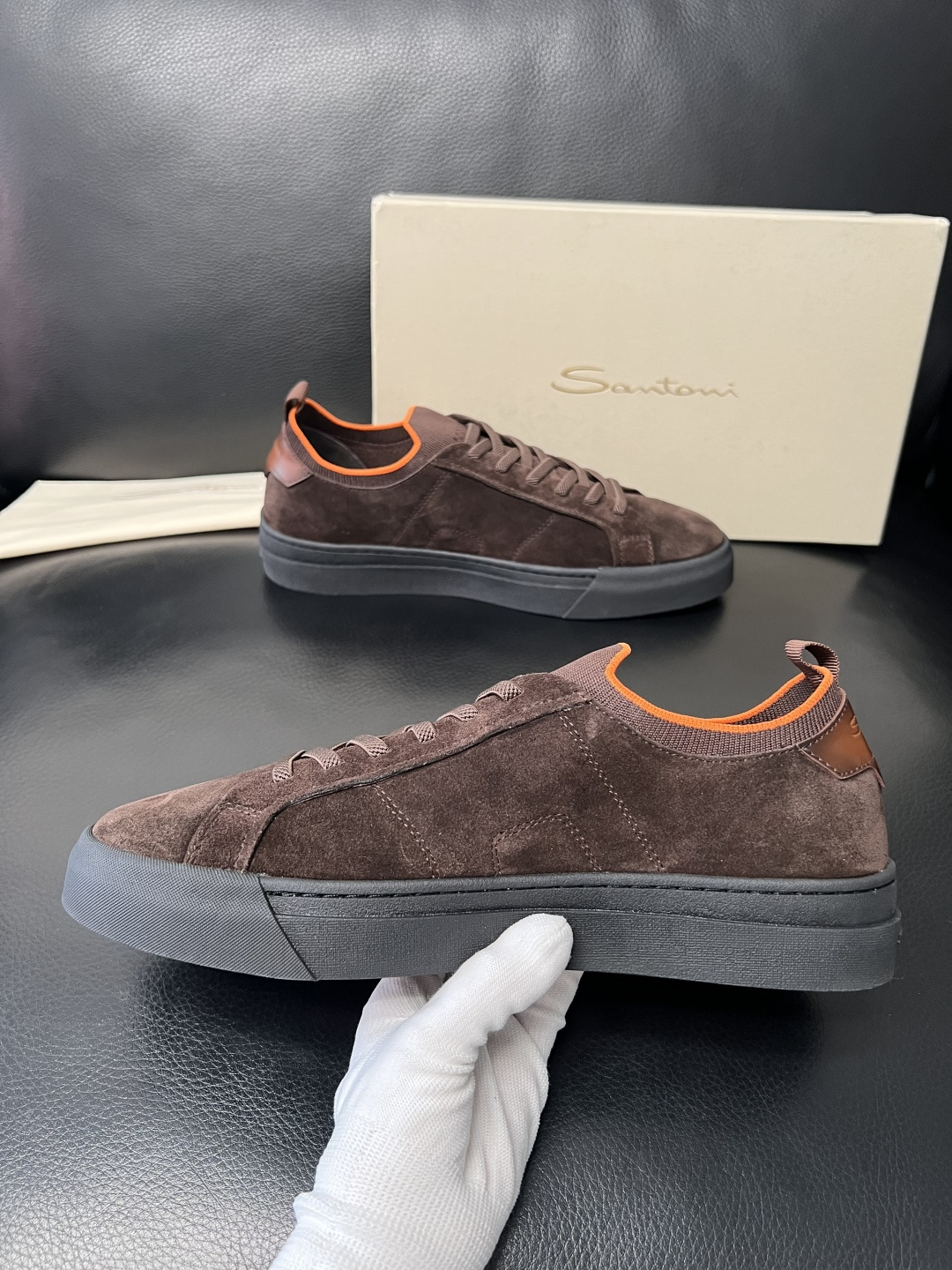 ⚠️只换码不退⚠️ Santoni 高品质 圣东尼 顶级工艺品 专柜新品同步，鞋面意大利进口牛皮拼布面料