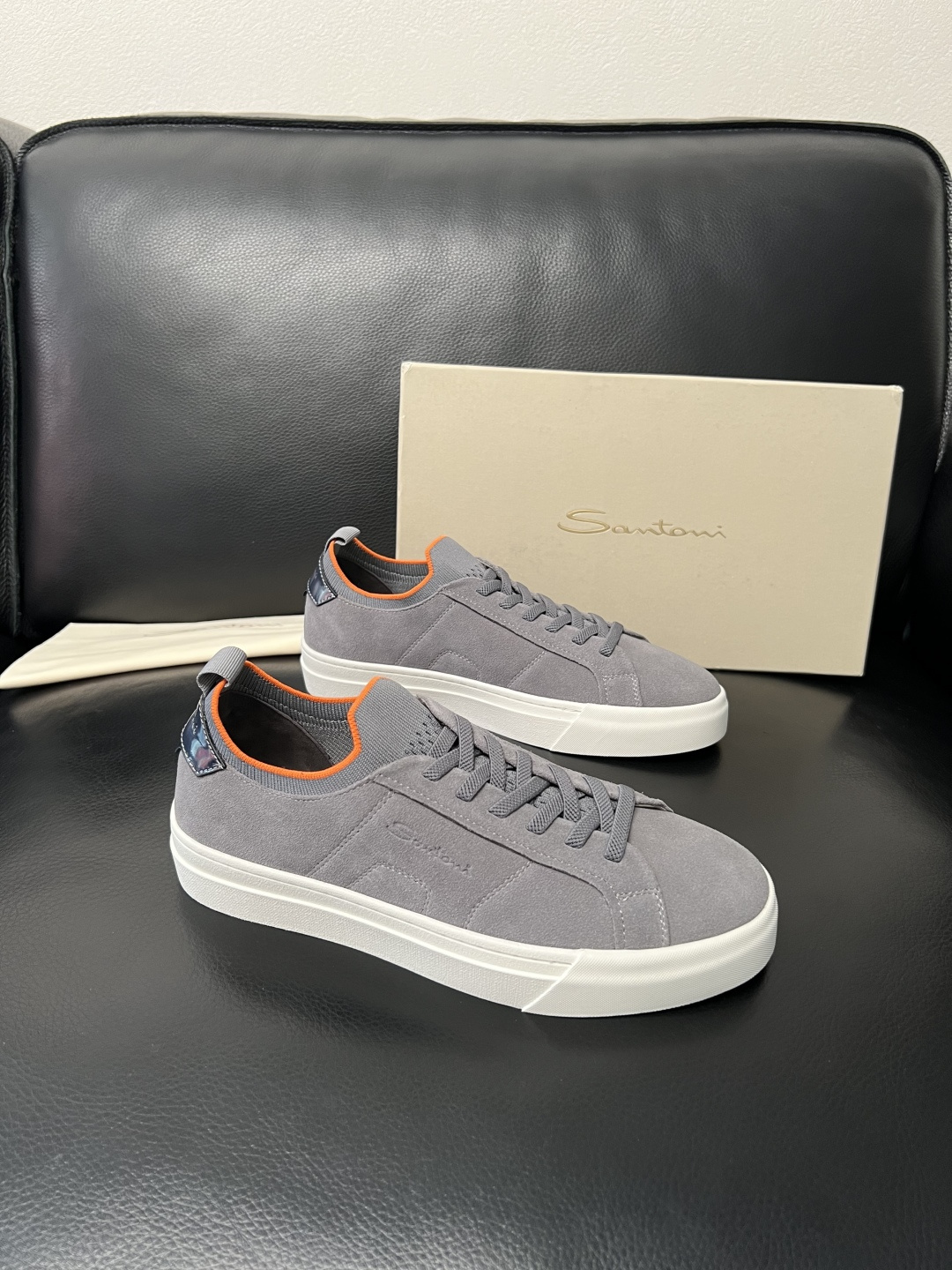 ⚠️只换码不退⚠️ Santoni 高品质 圣东尼 顶级工艺品 专柜新品同步，鞋面意大利进口牛皮拼布面料