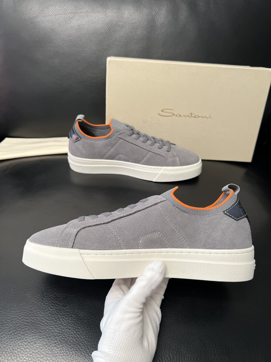 ⚠️只换码不退⚠️ Santoni 高品质 圣东尼 顶级工艺品 专柜新品同步，鞋面意大利进口牛皮拼布面料