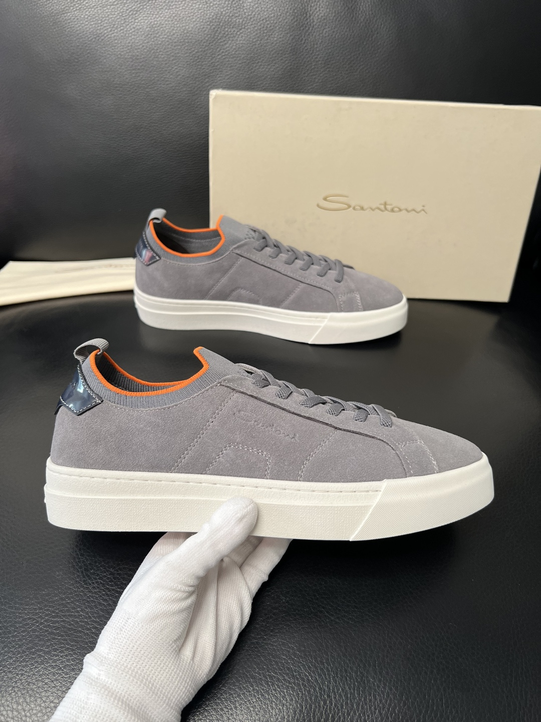 ⚠️只换码不退⚠️ Santoni 高品质 圣东尼 顶级工艺品 专柜新品同步，鞋面意大利进口牛皮拼布面料