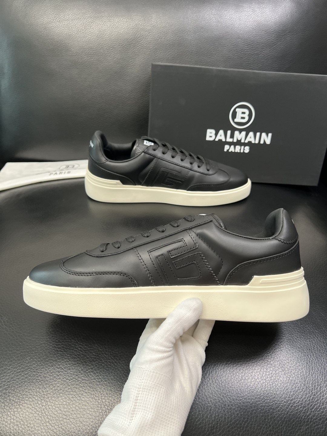 ⚠️只换码不退⚠️ BALMAIN 高品质 巴尔曼 顶级工艺品 专柜新品同步，鞋面意大利进口牛皮拼布面料