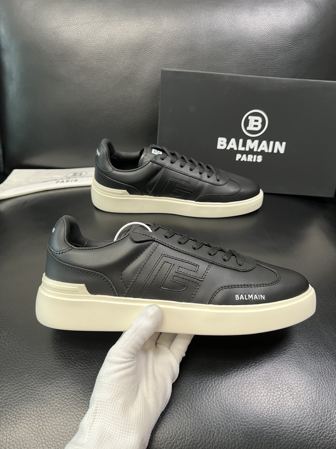 ⚠️只换码不退⚠️ BALMAIN 高品质 巴尔曼 顶级工艺品 专柜新品同步，鞋面意大利进口牛皮拼布面料