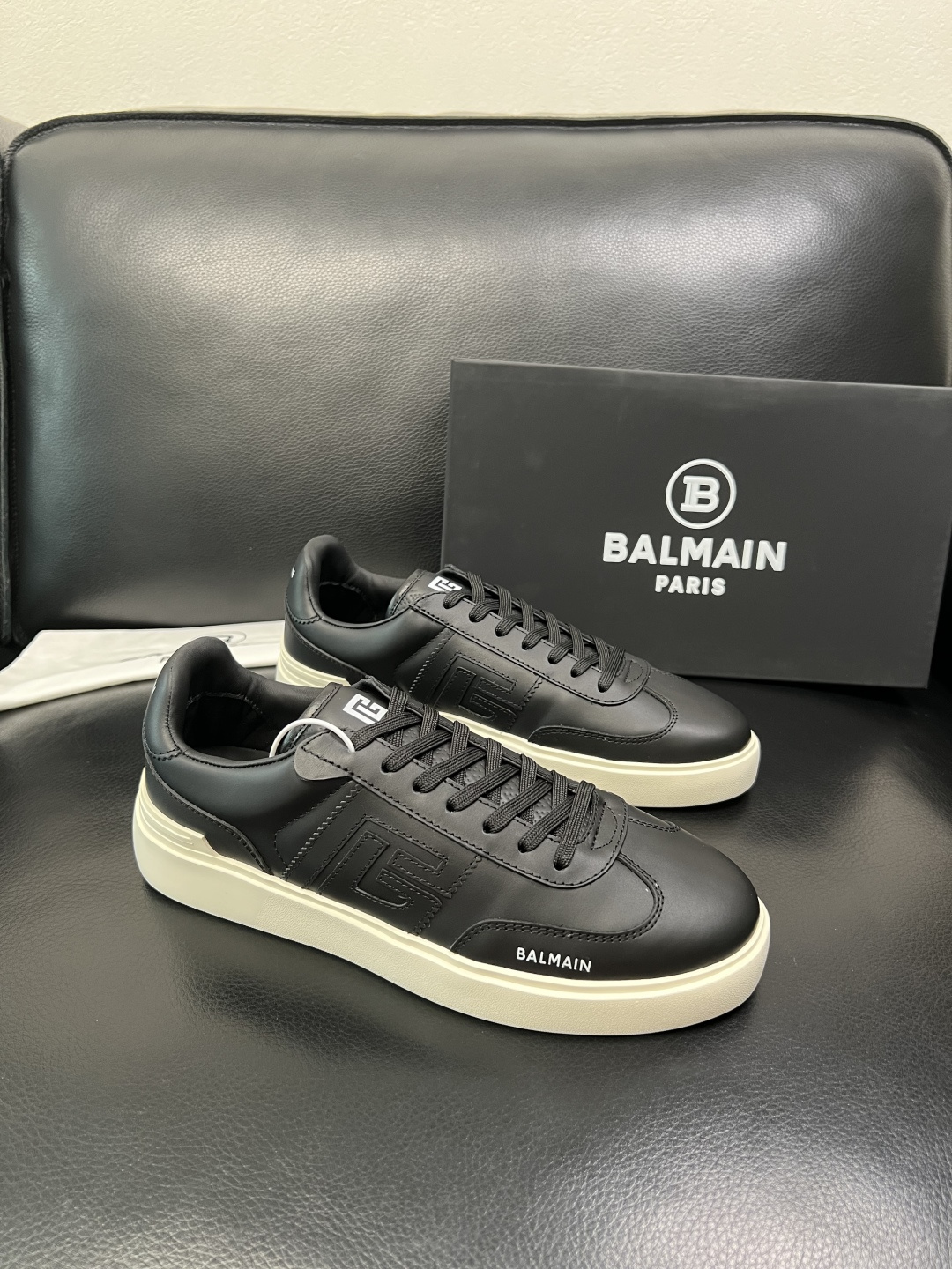 ⚠️只换码不退⚠️ BALMAIN 高品质 巴尔曼 顶级工艺品 专柜新品同步，鞋面意大利进口牛皮拼布面料