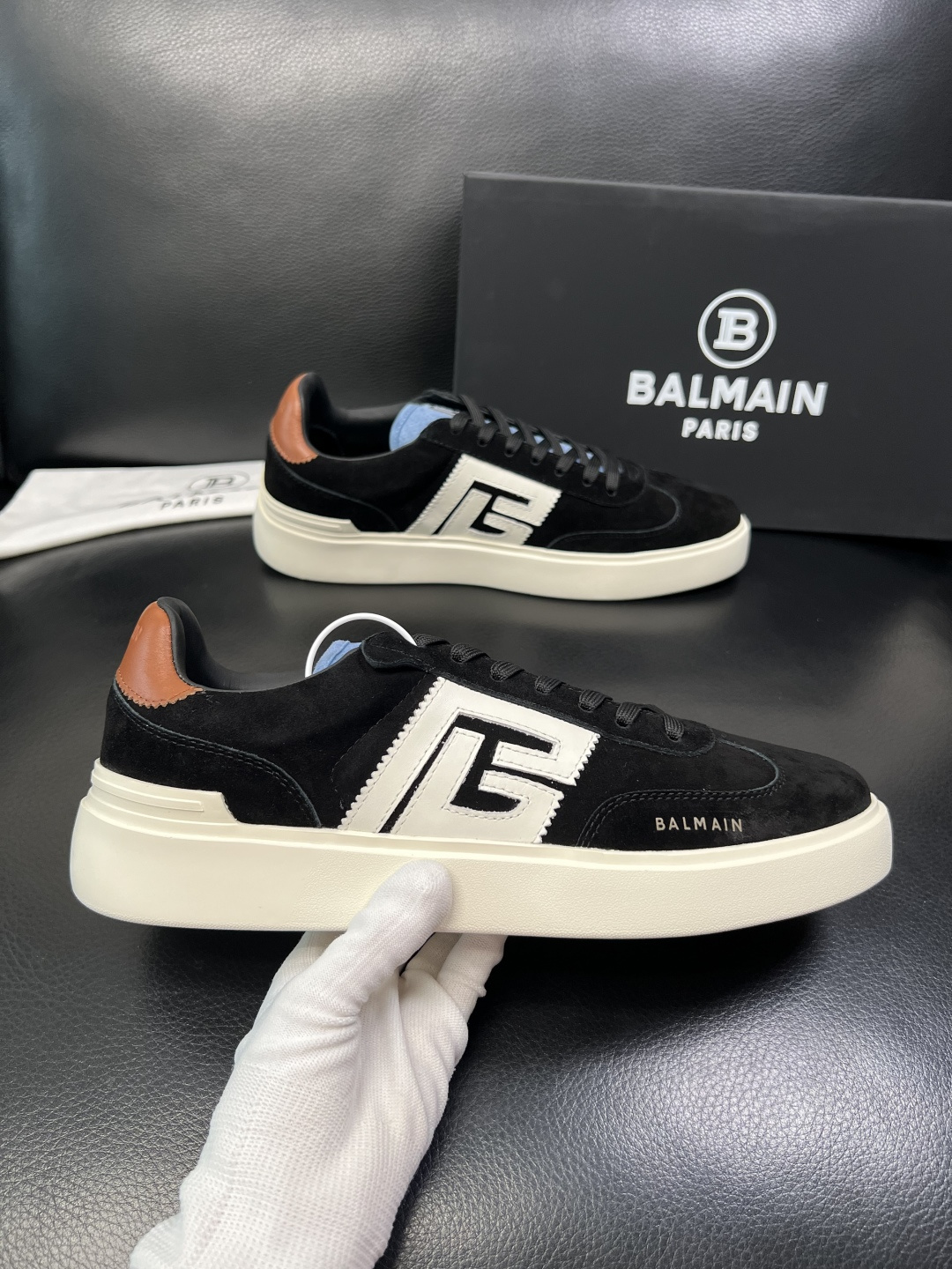 ⚠️只换码不退⚠️ BALMAIN 高品质 巴尔曼 顶级工艺品 专柜新品同步，鞋面意大利进口牛皮拼布面料