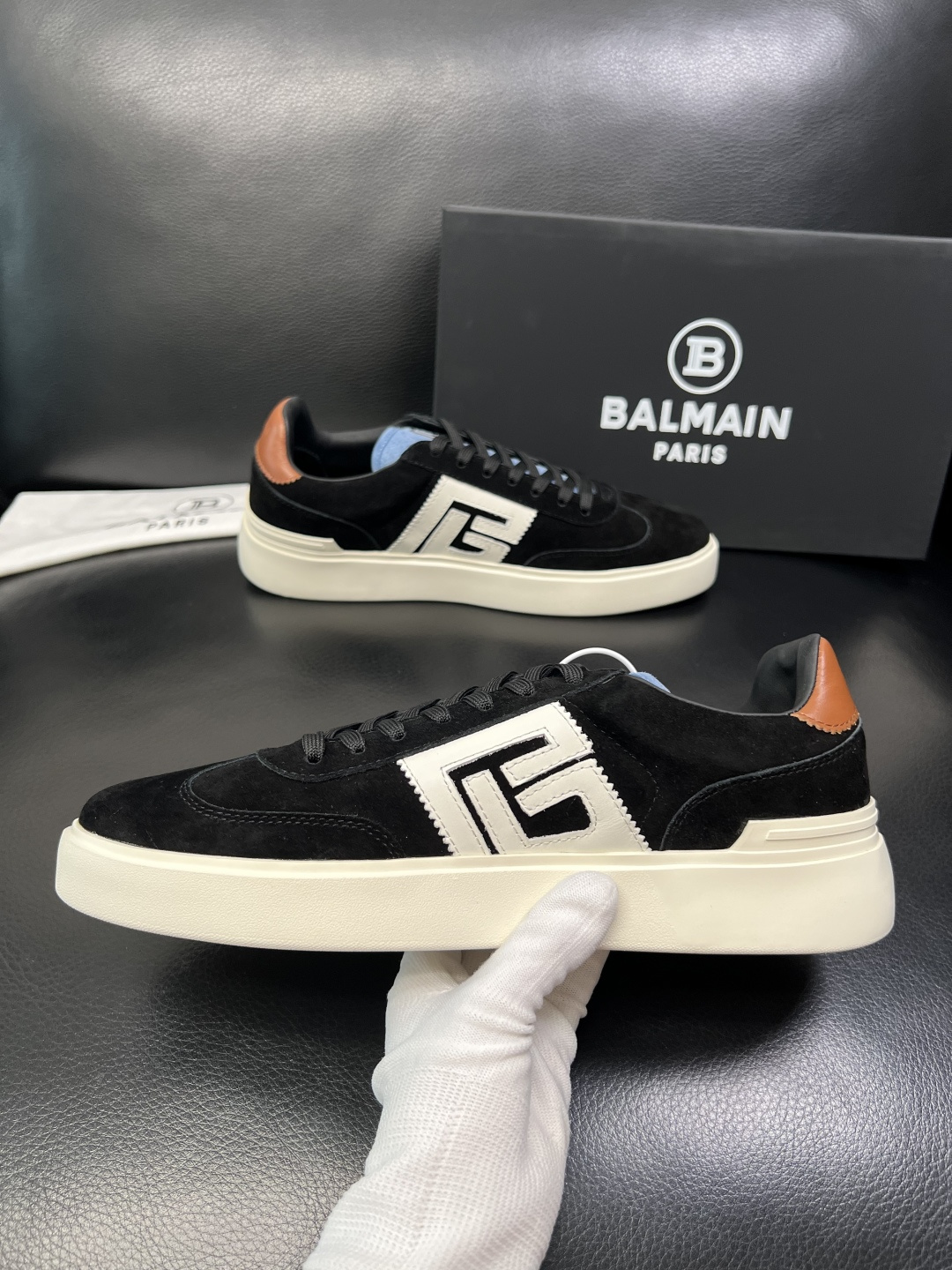 ⚠️只换码不退⚠️ BALMAIN 高品质 巴尔曼 顶级工艺品 专柜新品同步，鞋面意大利进口牛皮拼布面料