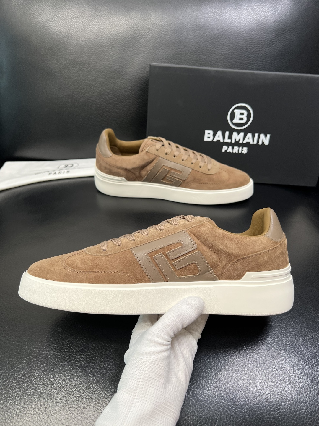 ⚠️只换码不退⚠️ BALMAIN 高品质 巴尔曼 顶级工艺品 专柜新品同步，鞋面意大利进口牛皮拼布面料