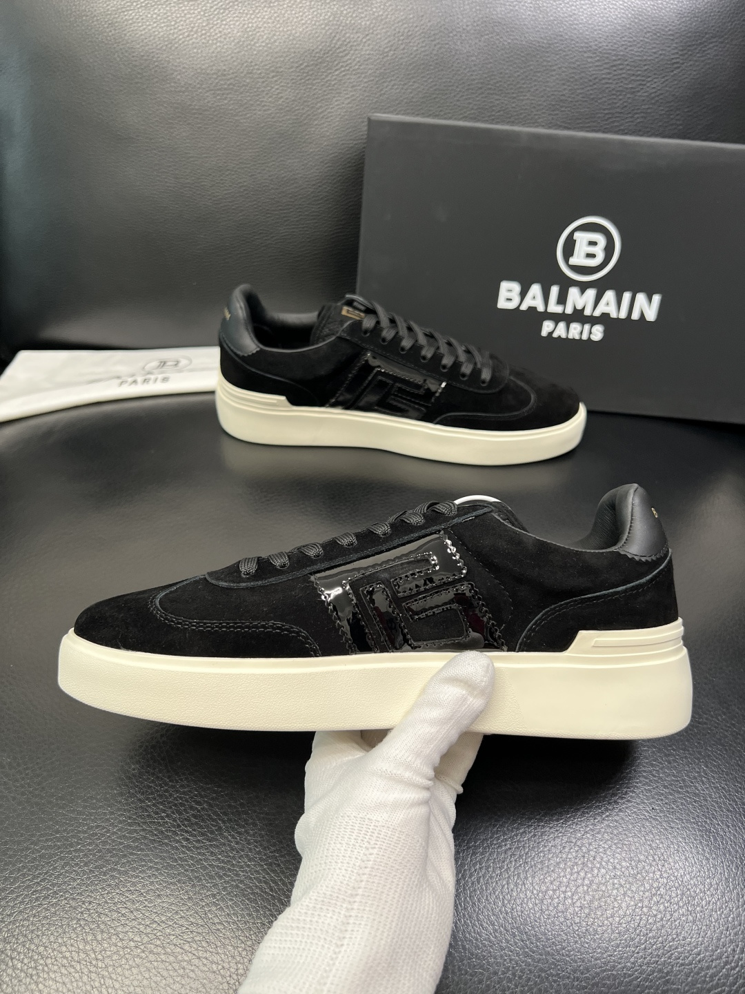 ⚠️只换码不退⚠️ BALMAIN 高品质 巴尔曼 顶级工艺品 专柜新品同步，鞋面意大利进口牛皮拼布面料