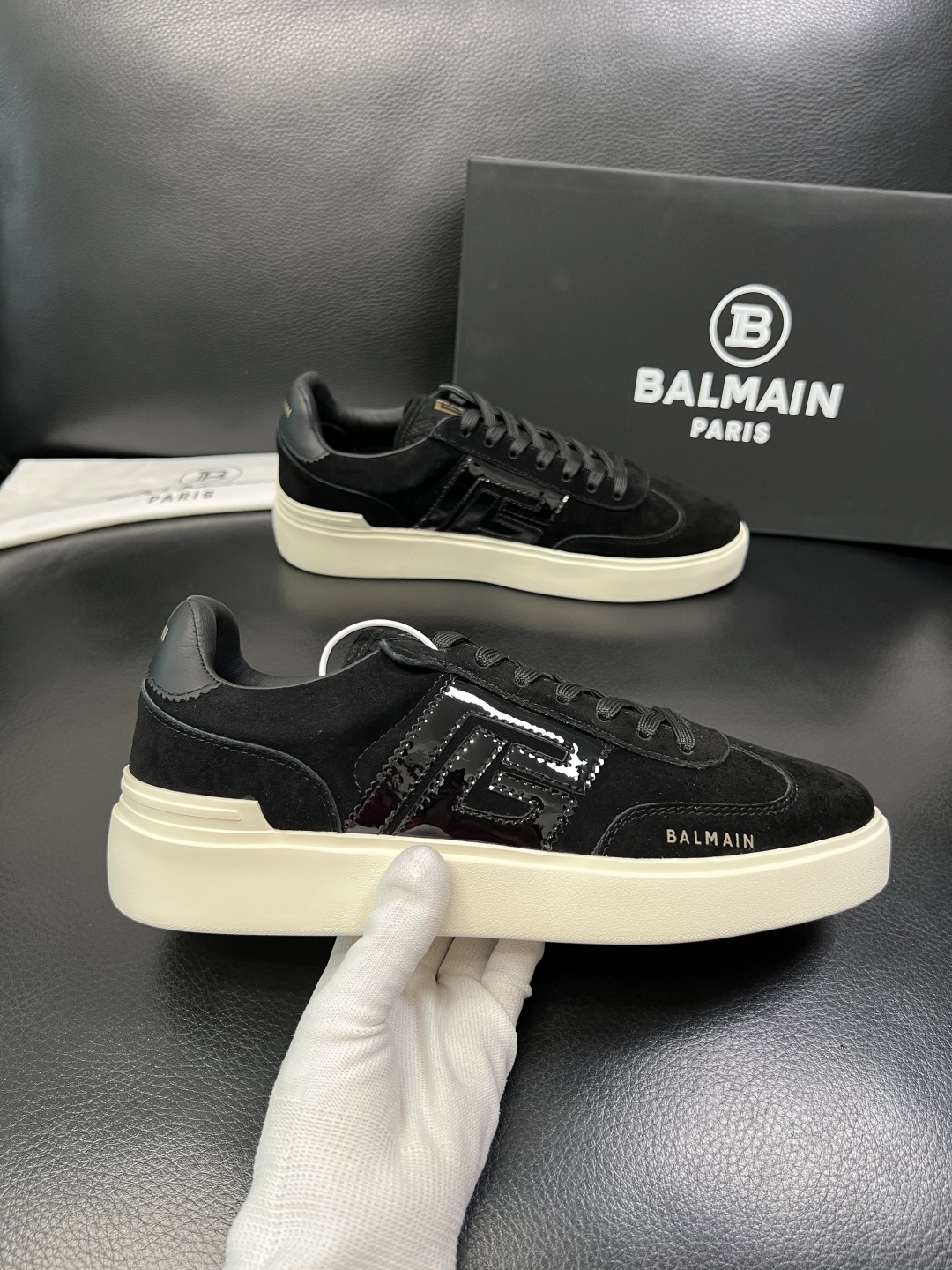 ⚠️只换码不退⚠️ BALMAIN 高品质 巴尔曼 顶级工艺品 专柜新品同步，鞋面意大利进口牛皮拼布面料