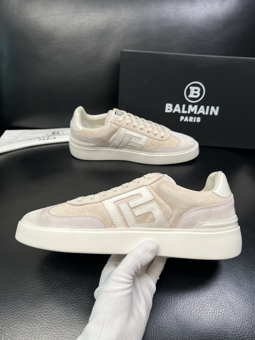 ⚠️只换码不退⚠️ BALMAIN 高品质 巴尔曼 顶级工艺品 专柜新品同步，鞋面意大利进口牛皮拼布面料
