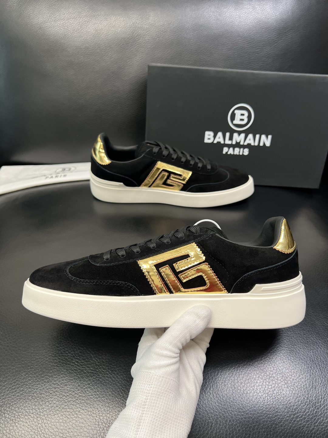 ⚠️只换码不退⚠️ BALMAIN 高品质 巴尔曼 顶级工艺品 专柜新品同步，鞋面意大利进口牛皮拼布面料