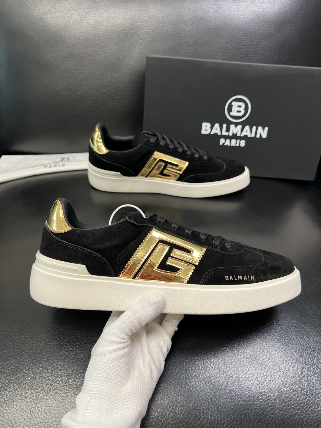 ⚠️只换码不退⚠️ BALMAIN 高品质 巴尔曼 顶级工艺品 专柜新品同步，鞋面意大利进口牛皮拼布面料