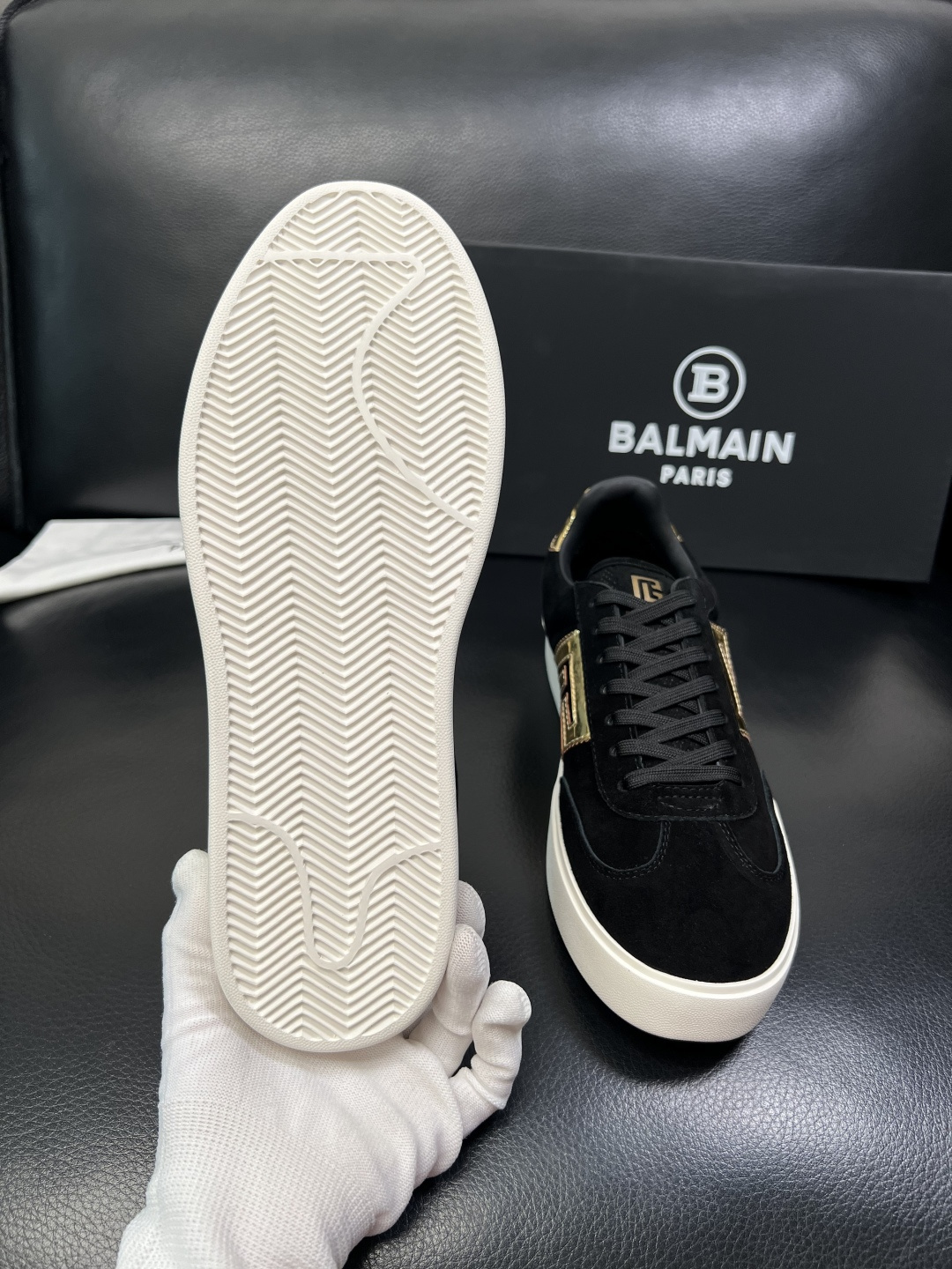⚠️只换码不退⚠️ BALMAIN 高品质 巴尔曼 顶级工艺品 专柜新品同步，鞋面意大利进口牛皮拼布面料
