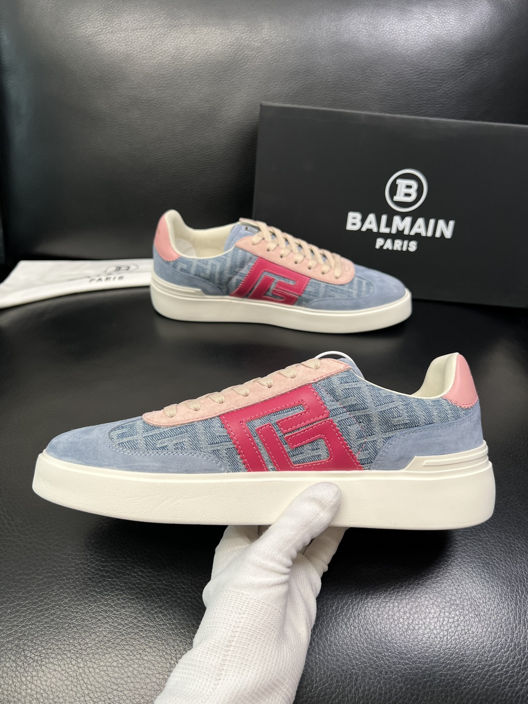 ⚠️只换码不退⚠️ BALMAIN 高品质 巴尔曼 顶级工艺品 专柜新品同步，鞋面意大利进口牛皮拼布面料