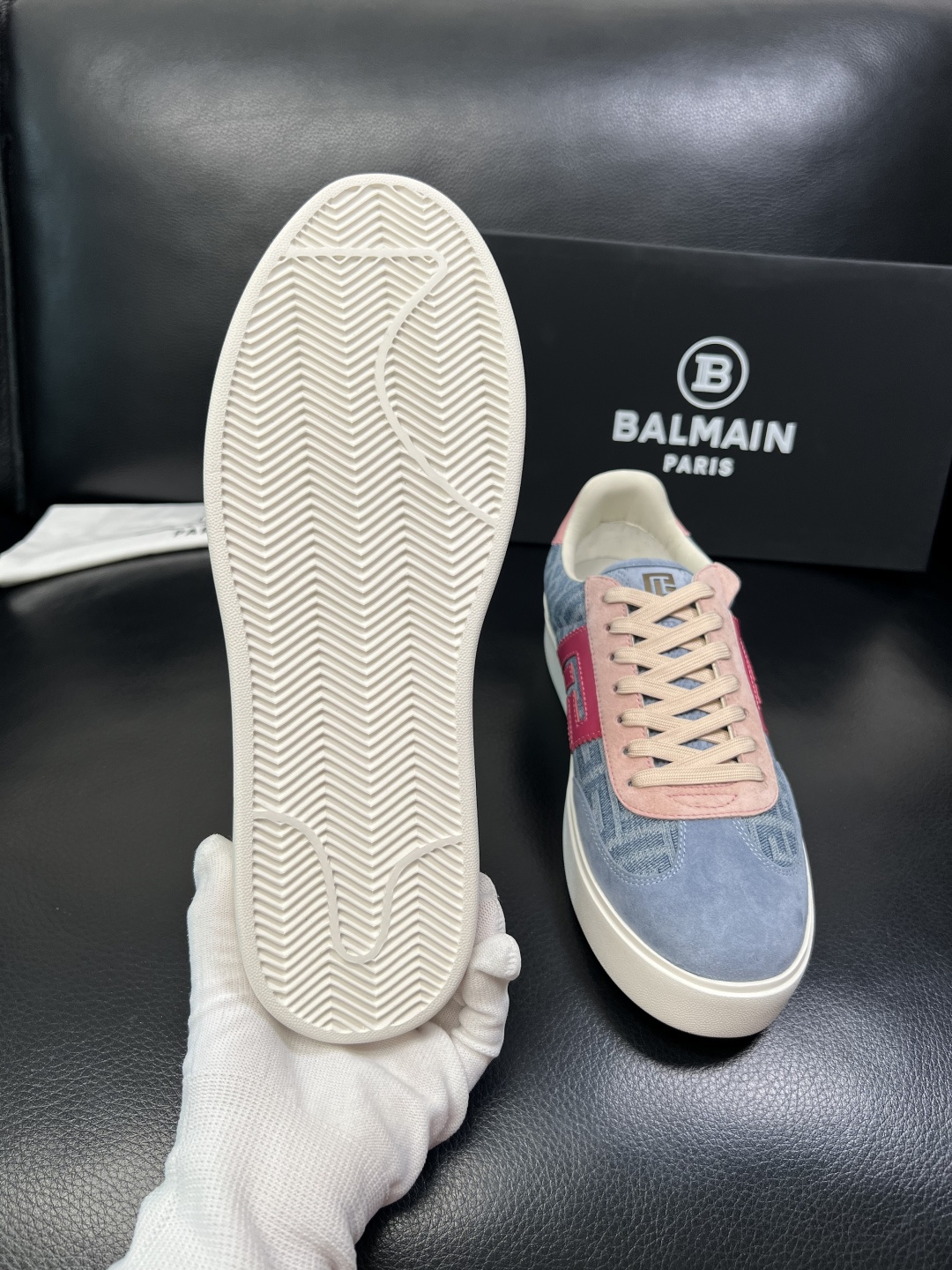 ⚠️只换码不退⚠️ BALMAIN 高品质 巴尔曼 顶级工艺品 专柜新品同步，鞋面意大利进口牛皮拼布面料