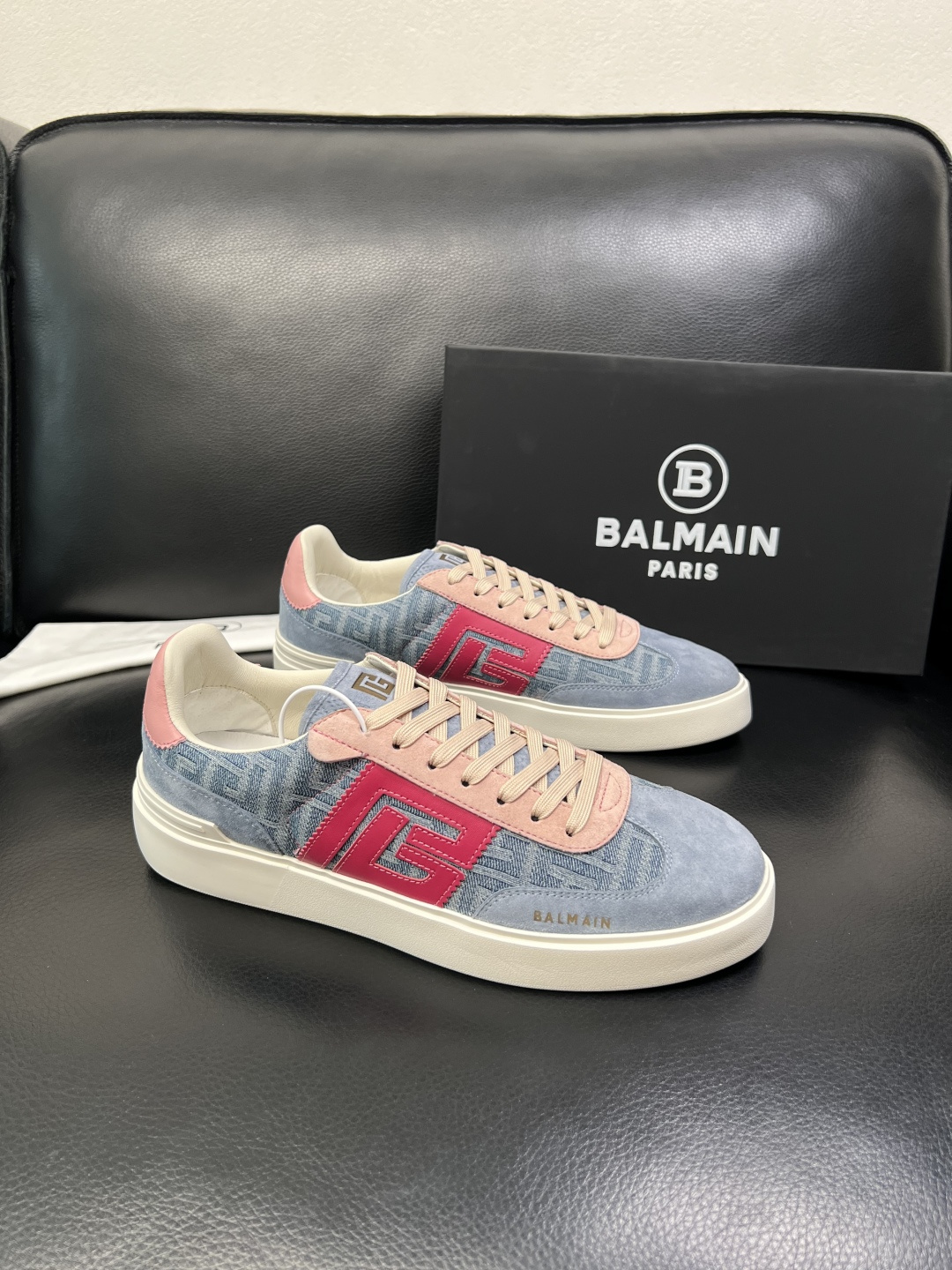 ⚠️只换码不退⚠️ BALMAIN 高品质 巴尔曼 顶级工艺品 专柜新品同步，鞋面意大利进口牛皮拼布面料